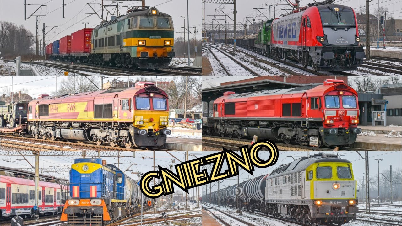 Zimowe pociągi towarowe w Gnieźnie