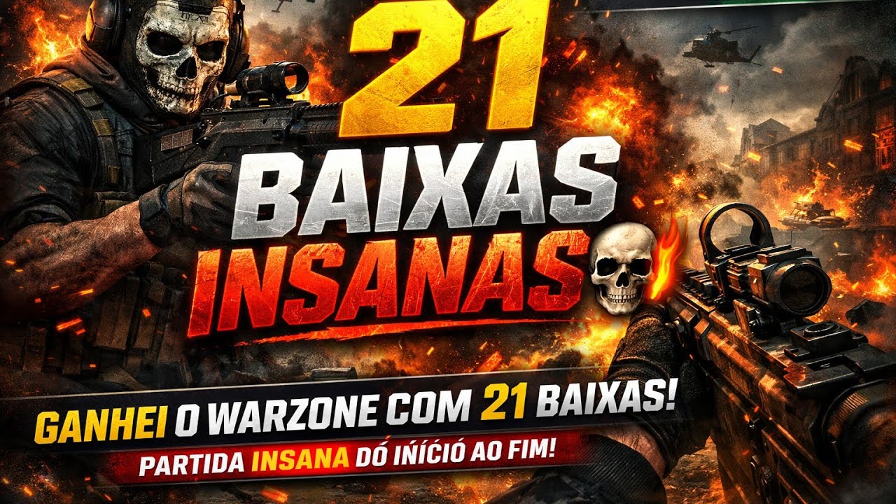 GANHEI O WARZONE COM 21 BAIXAS! 🔥💀 PARTIDA INSANA DO INÍCIO AO FIM