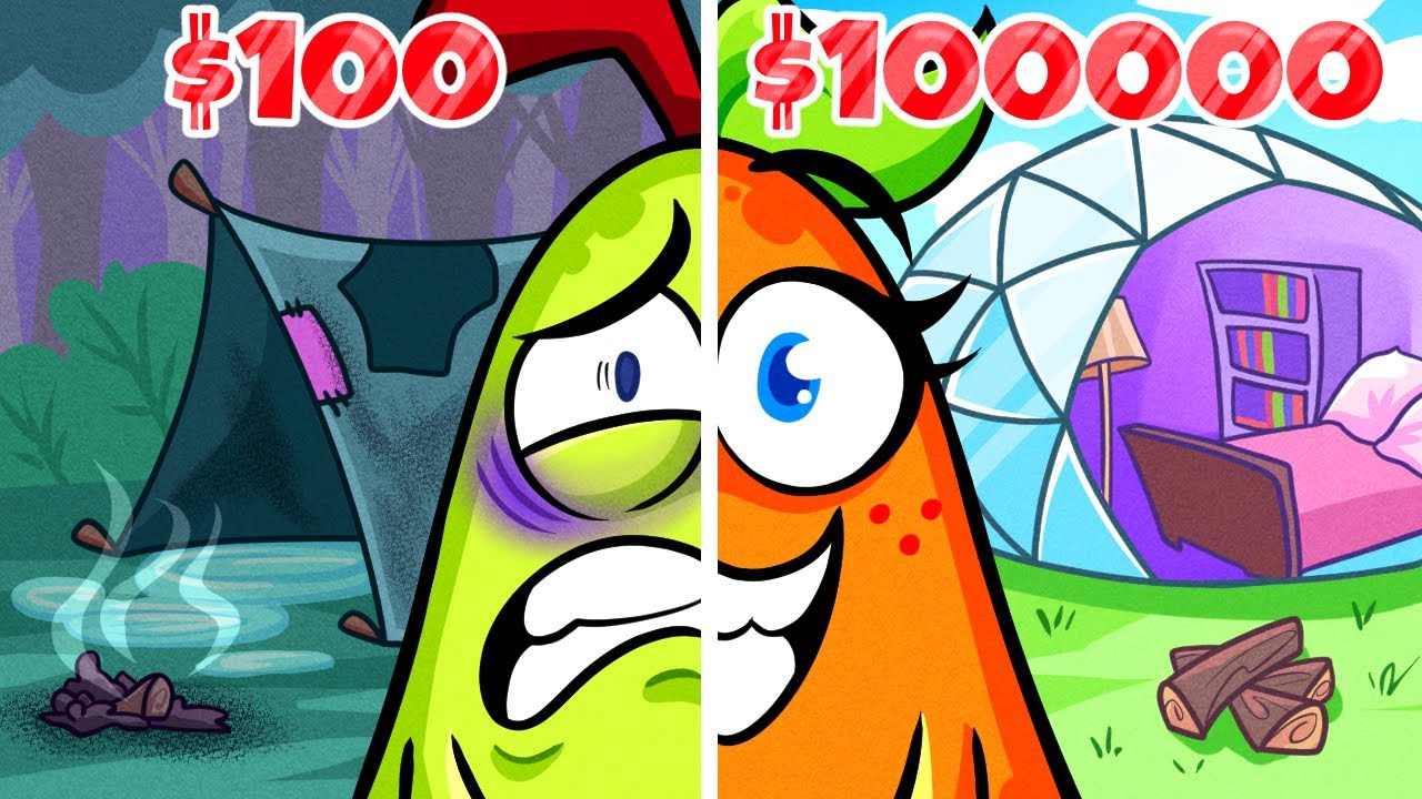 $100 vs $100000 Camping Trip || Rich vs Broke