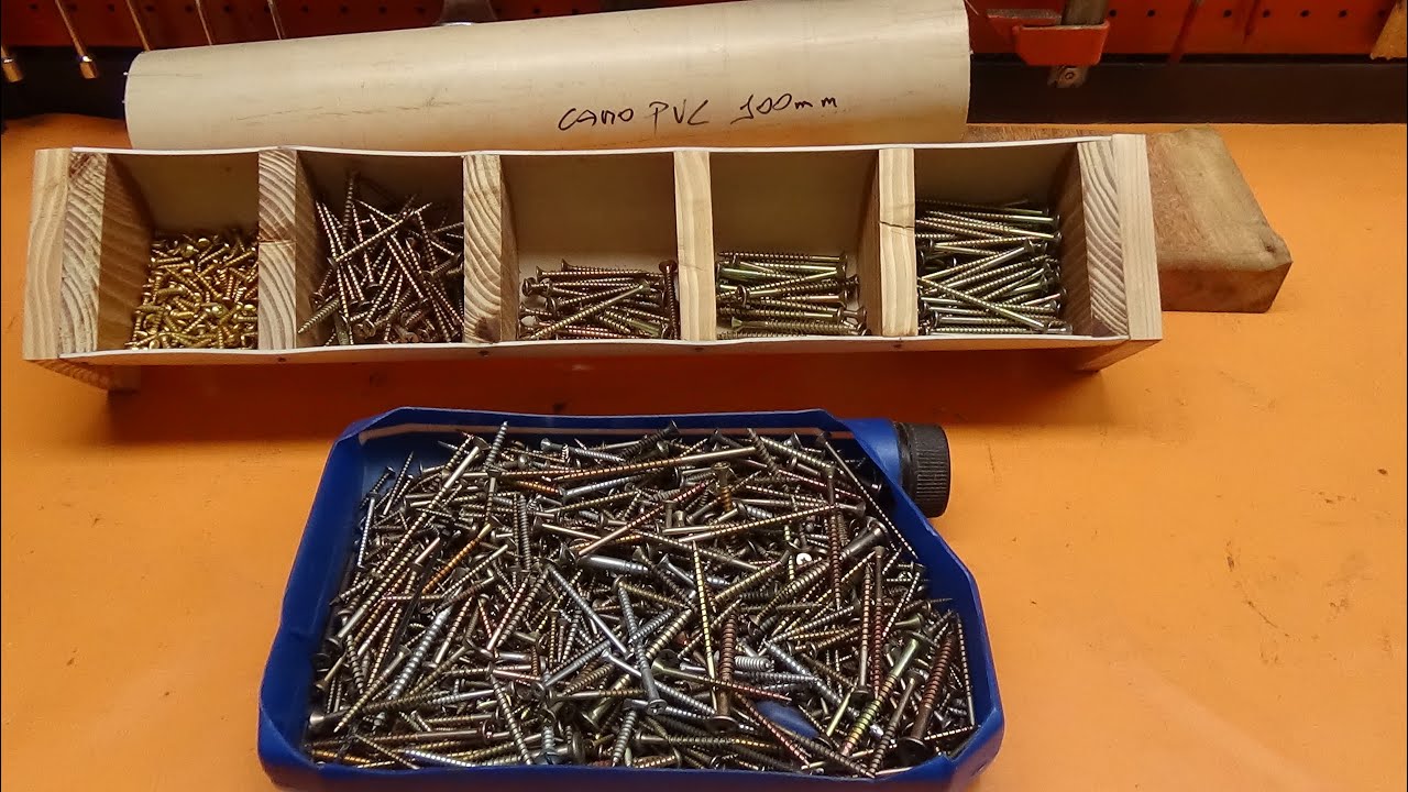 #ORGANIZADORMULITUSO ORGANIZADOR DE PARAFUSOS/PORCAS/ARUELAS/PREGOS FEITO DE CANO DE PVC