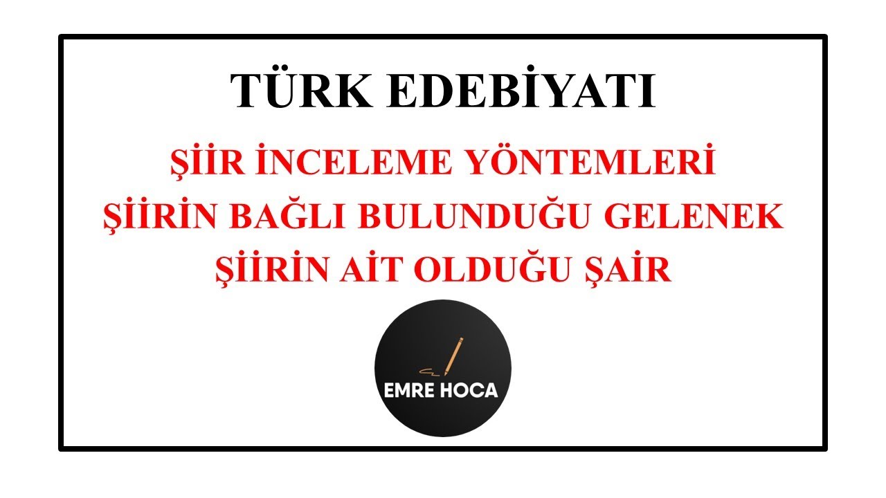 Şiirin Bağlı Olduğu Gelenek ve Ait Olduğu Şair #emrehoca #şiir
