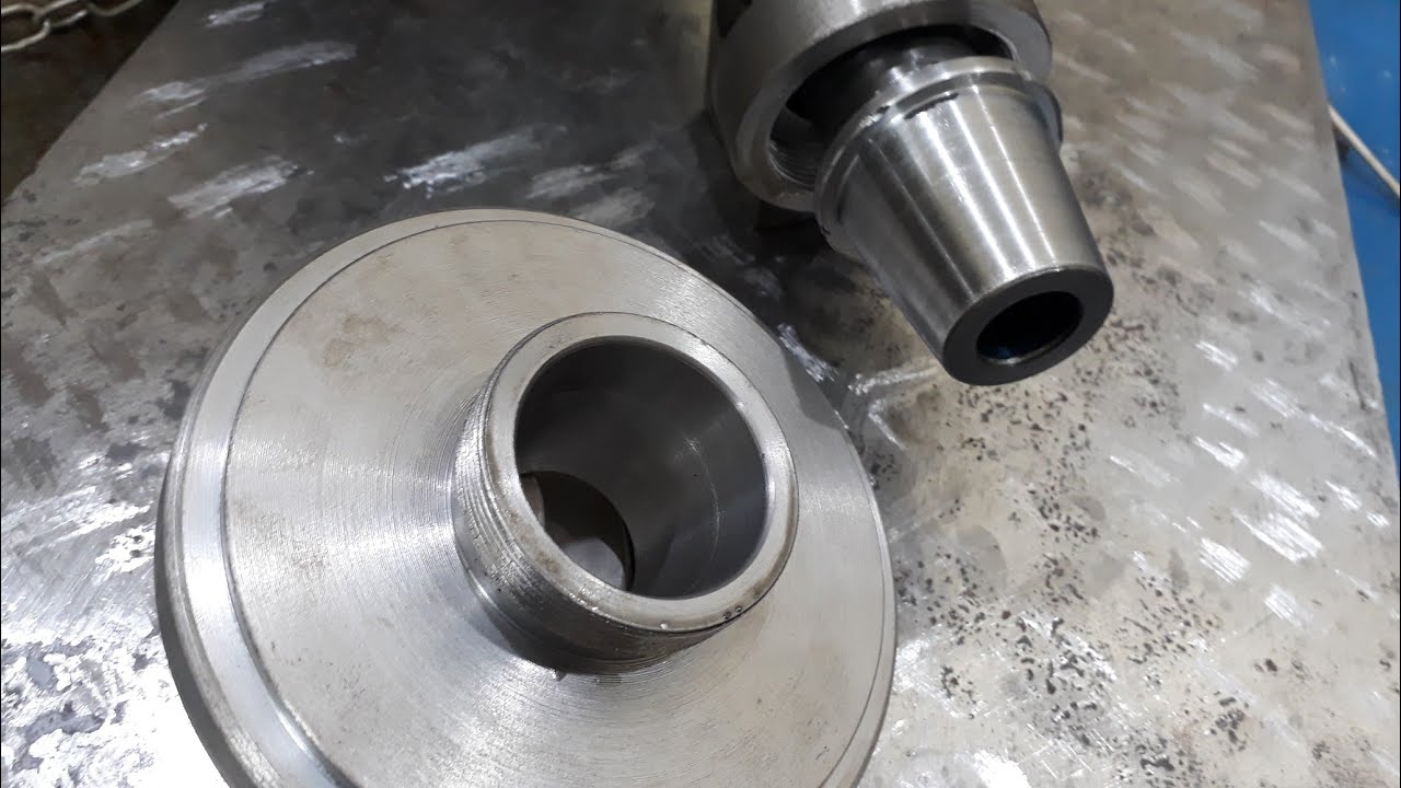 Fabricação de flange e nariz L0 para fixação de placa de torno mecânico