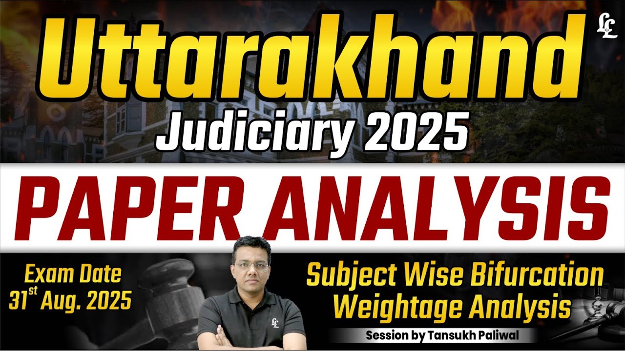 Uttarakhand Judiciary 2025 Paper Analysis by Tansukh Paliwal sir | Linking Laws