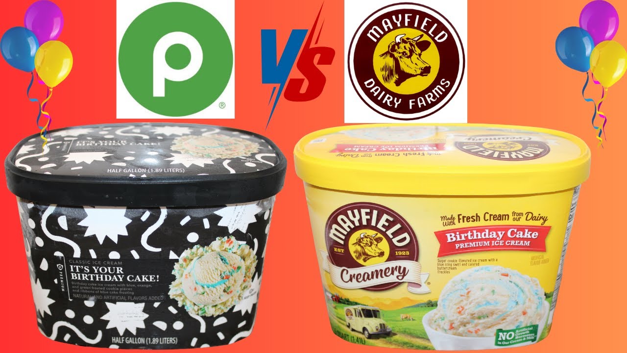 Birthday Cake Ice Cream Comparison: Publix vs Mayfield Creamery