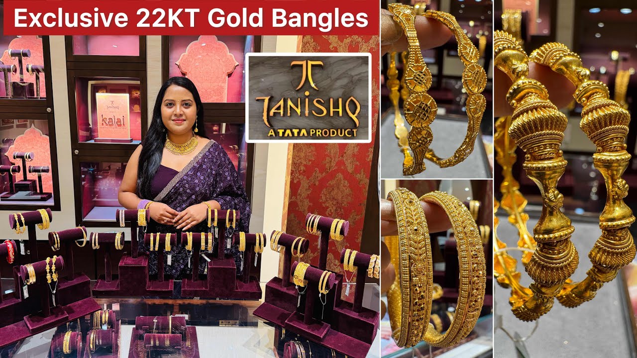 Exclusive 22KT Gold bangle designs with varities from Tanishq | Stunning bangle collections ✨