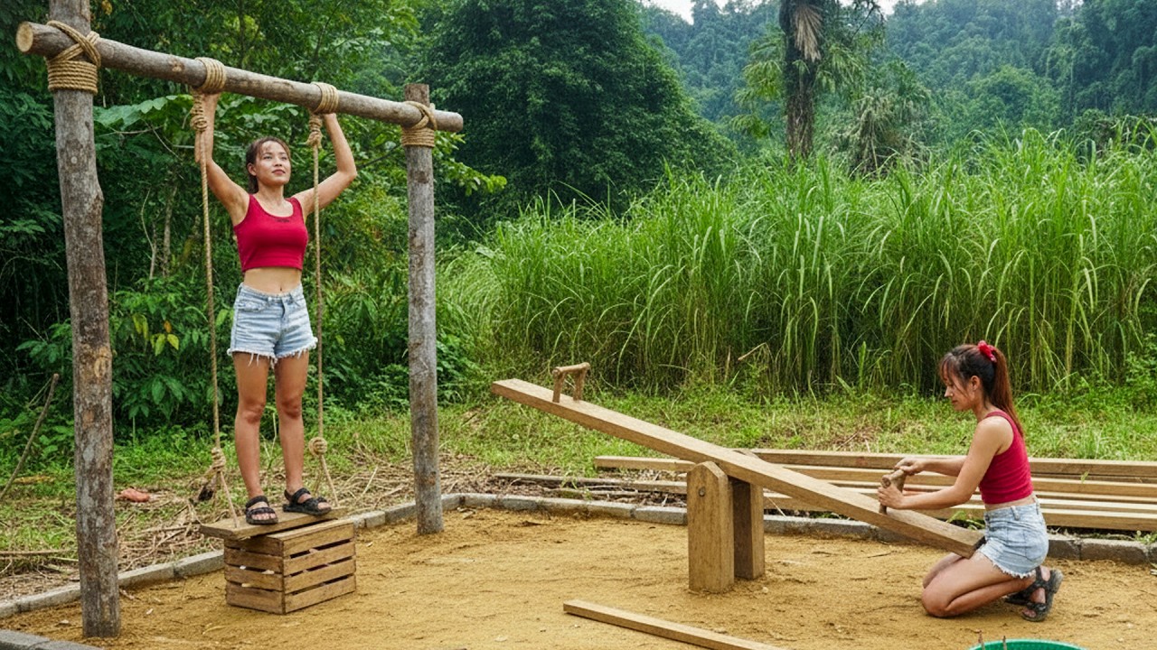 Single Mom's Surprise Gift: Wooden Swing and Seesaw for Kids – Chickens to Market