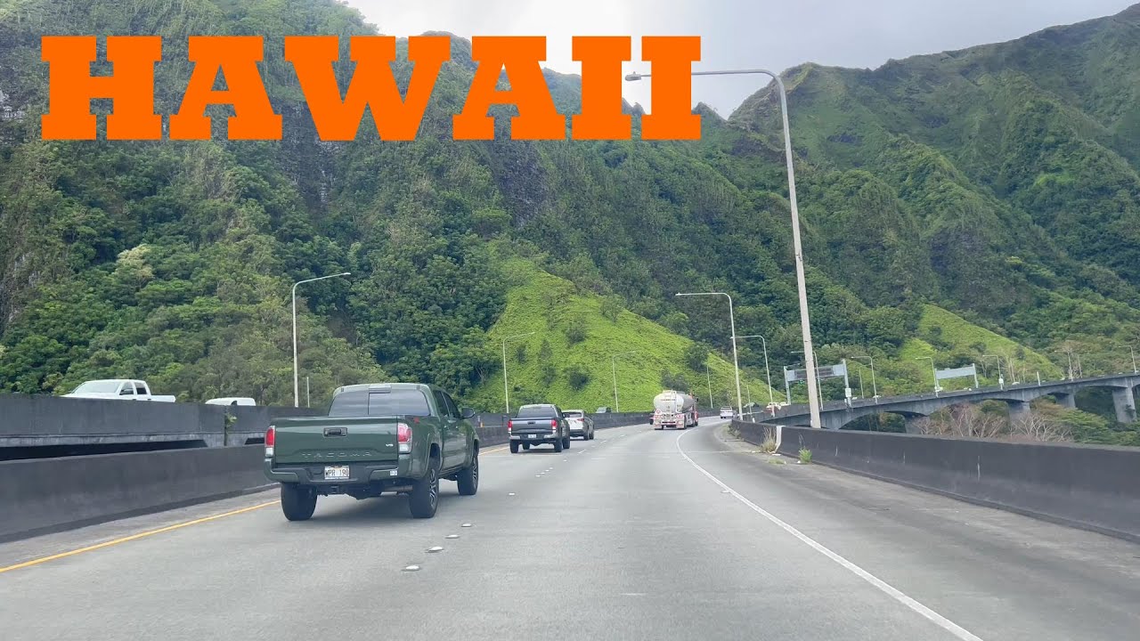 Driving Hawaii Highway H-3 from Kaneohe to Ko Olina Resort