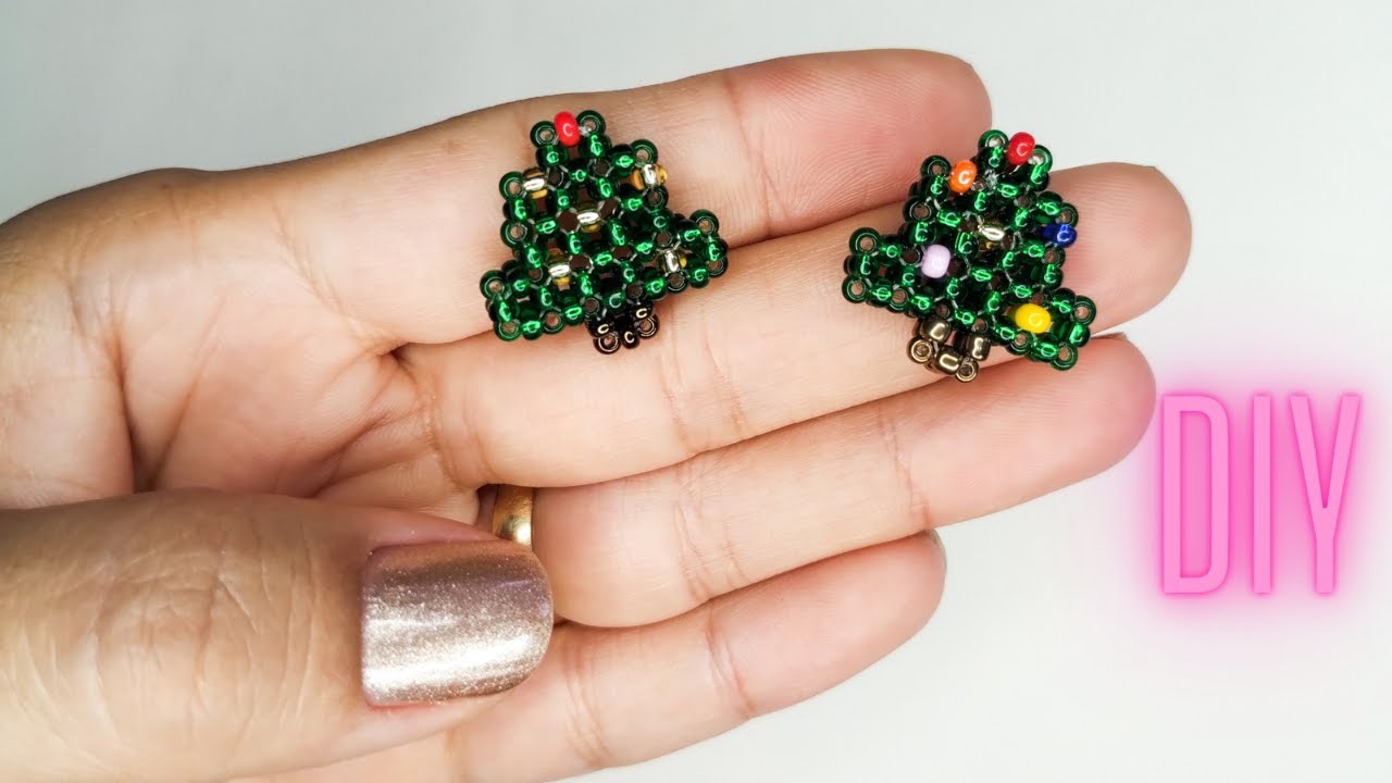 Como fazer árvore de natal de miçangas passo a passo | Bead Christmas Tree