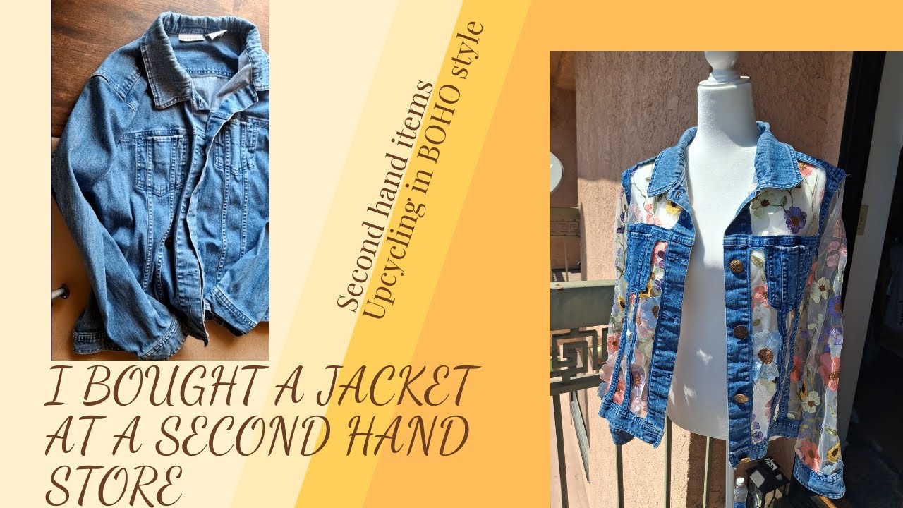 Denim jacket with nylon inserts.| Джинсовая куртка со вставками из капрона #upcycling #clothes #boho