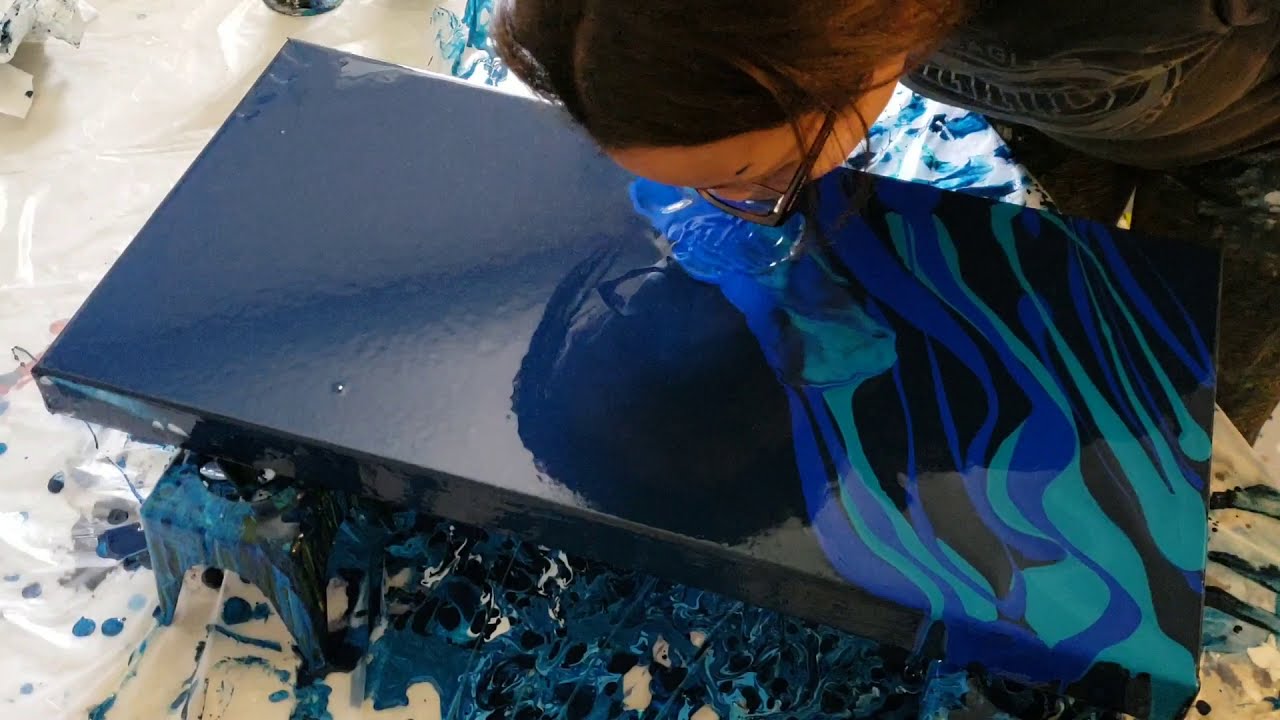 COOL EFFECTS! Midnight Ocean Wave - Adding Alcohol to Your Acrylic Pouring Painting