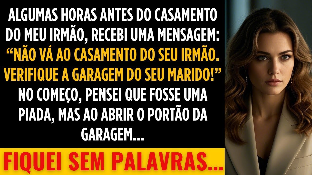 “Não vá ao casamento, verifique a garagem do seu marido ” No começo pensei que fosse uma piada m