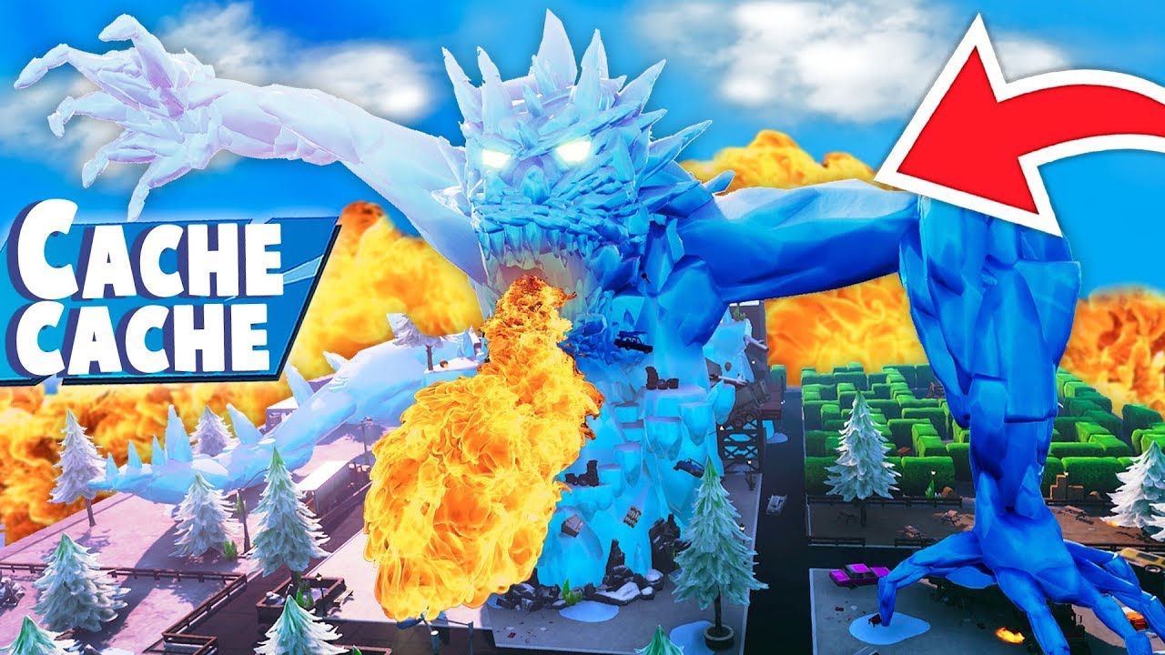 UNE CACHETTE GLITCH DANS UNE MAP DRAGON XXL !!! (cache cache fortnite)