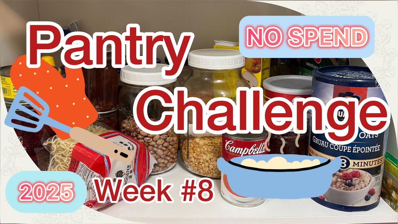 NO SPEND Pantry Challenge Week #8 - TWO MONTHS NO GROCERIES - Mochi and Black Beans 🫘
