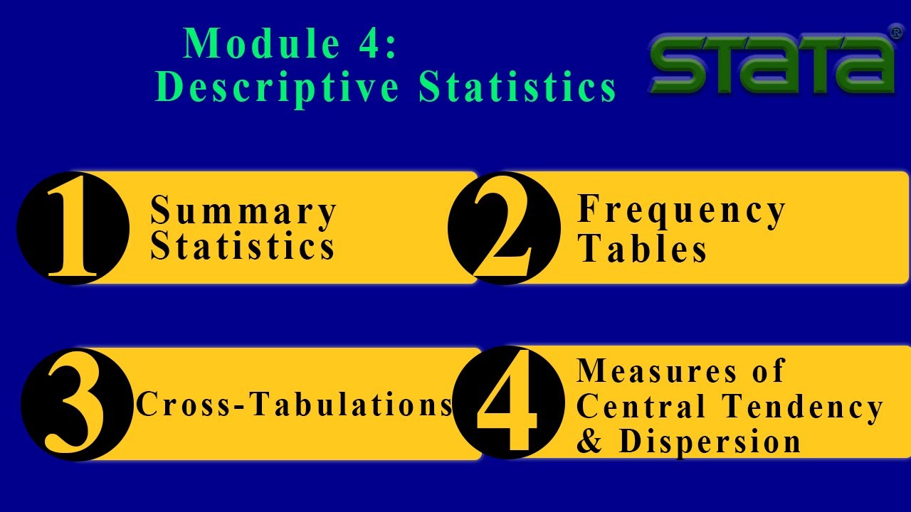 STATA Module 4: Descriptive Statistics | Summary Stats, Frequency Tables & Cross-tabs Explained