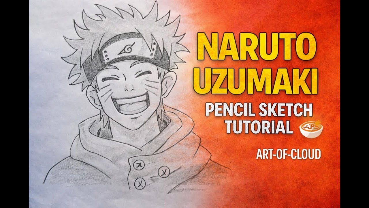 How to Draw Naruto Uzumaki Smiling | Cute Anime Pencil Sketch Tutorial 🍥✏️