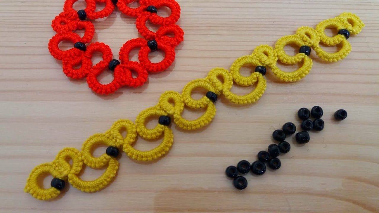 77' TUTORIAL FACILE BRACCIALE PARURE CHIACCHIERINO AD AGO NEEDLE TATTING FRIVOLITÈ Encaje фриволите
