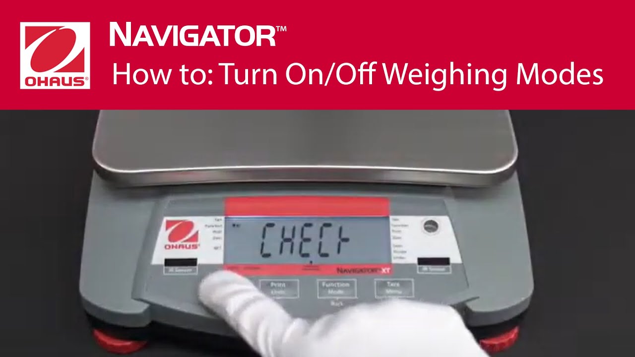 How to: Turn On/Off Weighing Modes - OHAUS Navigator&trade; Portable Balances