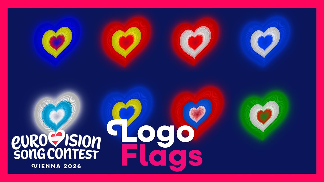 Eurovision 2026 – Animated Logo Flags (Pulsing 70 Hearts Layers) | All Countries | First Version