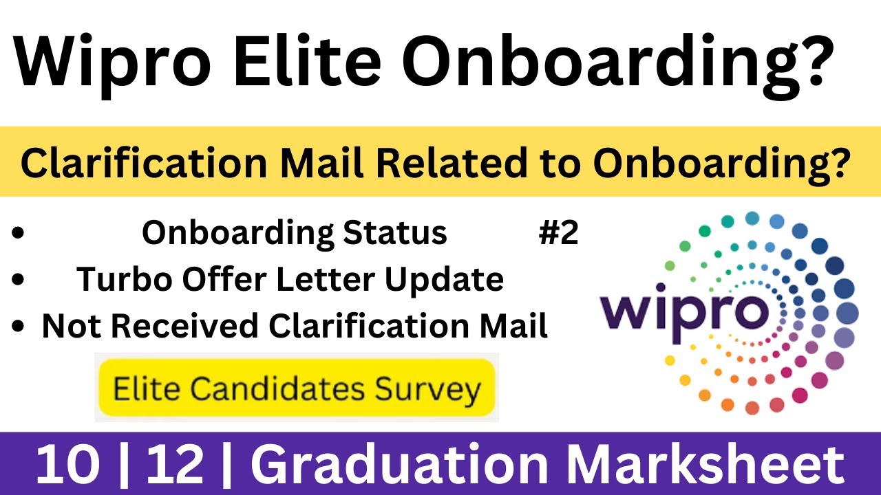 Wipro Elite Onboarding? | Clarification Mail Related to Onboarding | Turbo Offer Letter Update