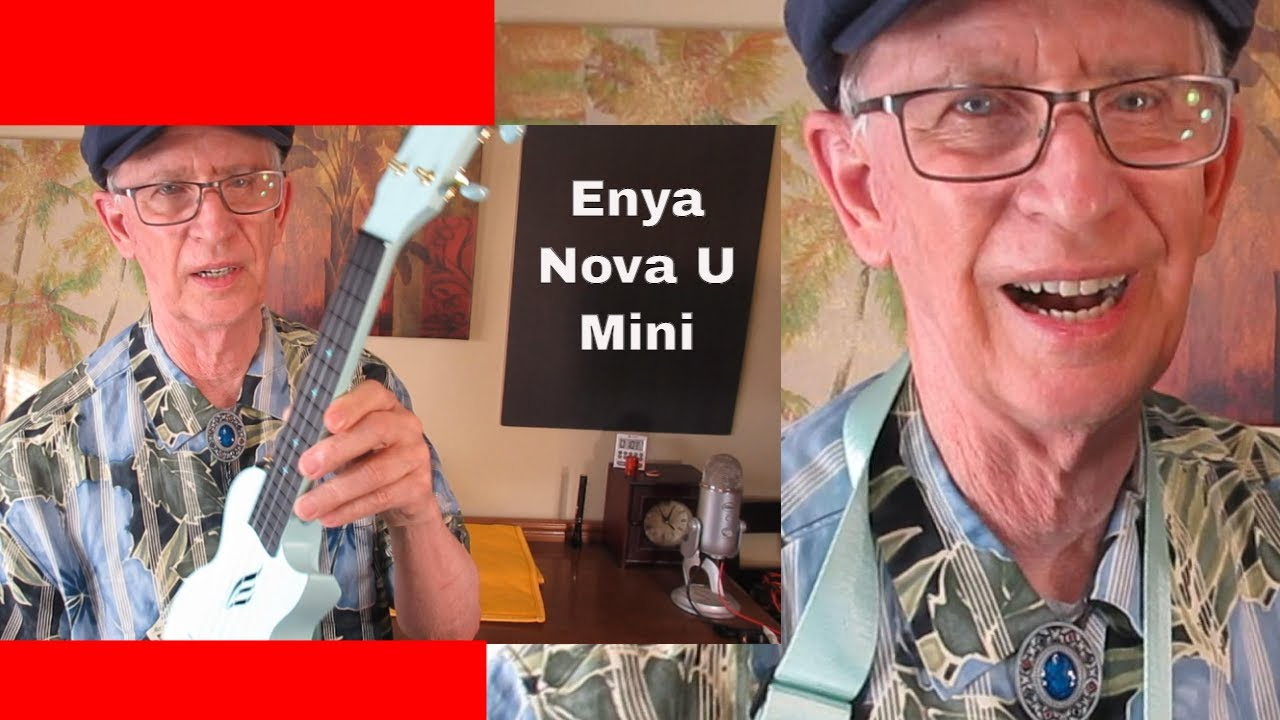 Rich Davis and His New Enya Nova U Mini Ukulele.  Blue.