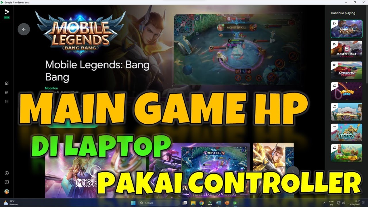 BERMAIN GOOGLE PLAY GAMES BETA DENGAN STICK CONTROLLER || MOBILE LEGEND PAKAI STICK PS