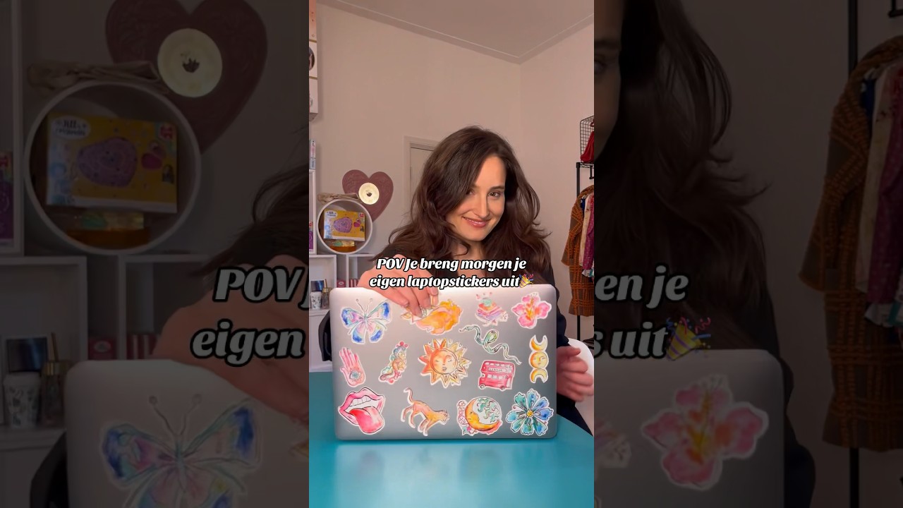 Welke laptop STICKER is jouw favoriet? #sticker #laptop #diy #jilloptv #tekenen #creatief #art