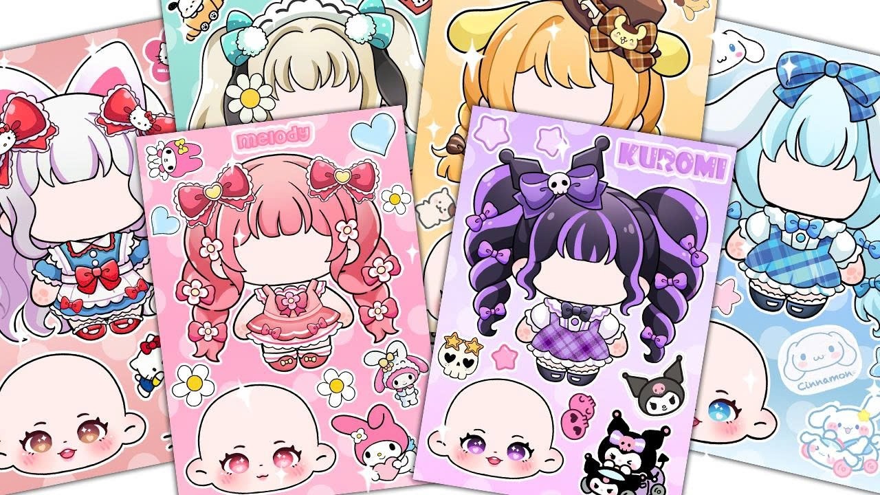 (🌈Paper DIY🌈) SANRIO Baby Sticker Book ❤️😍 #Kuromi #Melody #Cinnamoroll #Kitty #Pompompurin
