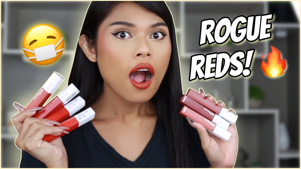 NEW! MAYBELLINE SUPERSTAY MATTE INK ROGUE REDS SWATCHES!!!