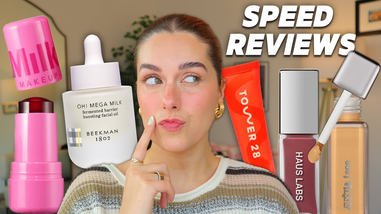 SPEED REVIEWS OF NEW MAKEUP // my new holy grail foundation + so many lip treatments 😵‍💫🎀