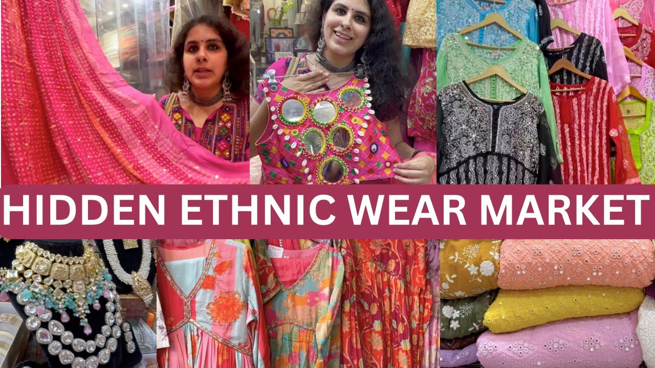 HIDDEN SHOPS FOR CHIKANKARI KURTAS, DESIGNER SUITSETS, BOHO BLOUSES LEHENGA KUNDAN JEWELRY IN LAJPAT