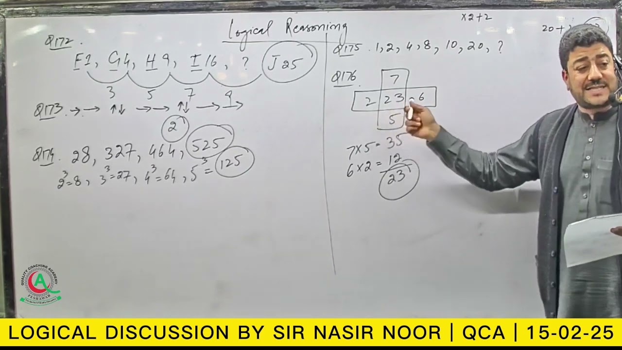 Logical Test Discussion By Sir Nasir Noor | MDCAT Repeaters Series-1 (Test-1) | QCA | Date: 15-02-26