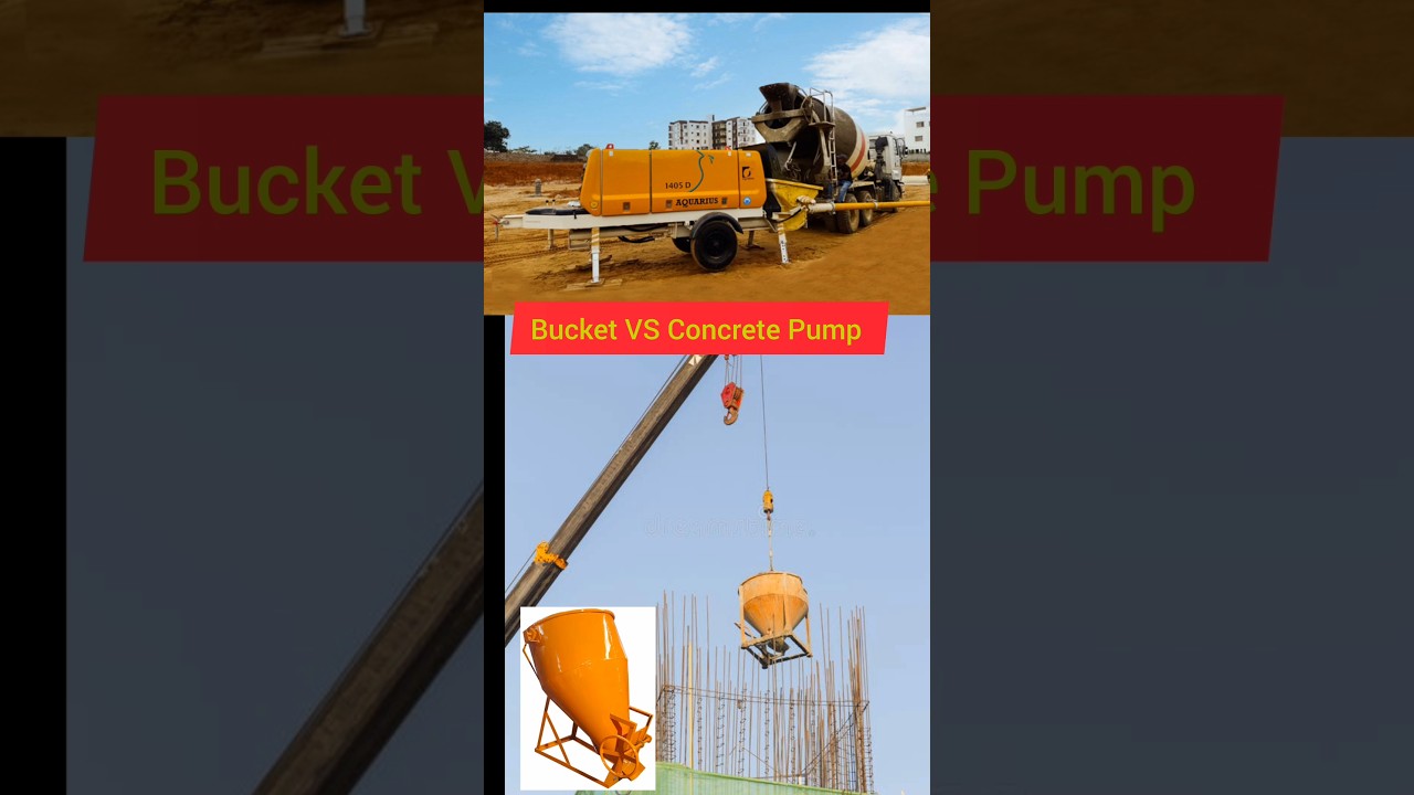 👉Bucket with hydra Vs Concrete Pump| 