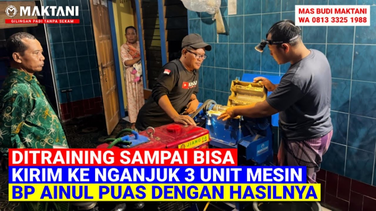 Ditraining Cara Pemakaian & Perawatan Mesin Giling Padi MAKTANI MT212 Sampai Bisa - Kirim Bp Ainun