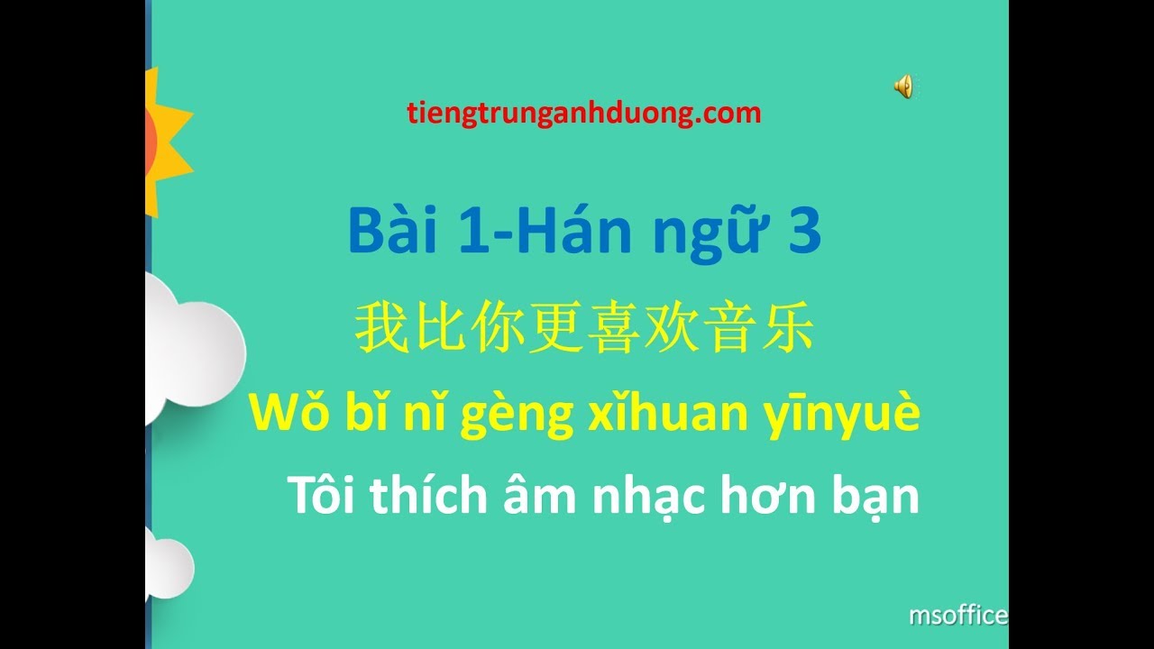 Học tiếng Trung theo giáo trình Hán ngữ 3 (bài 1)