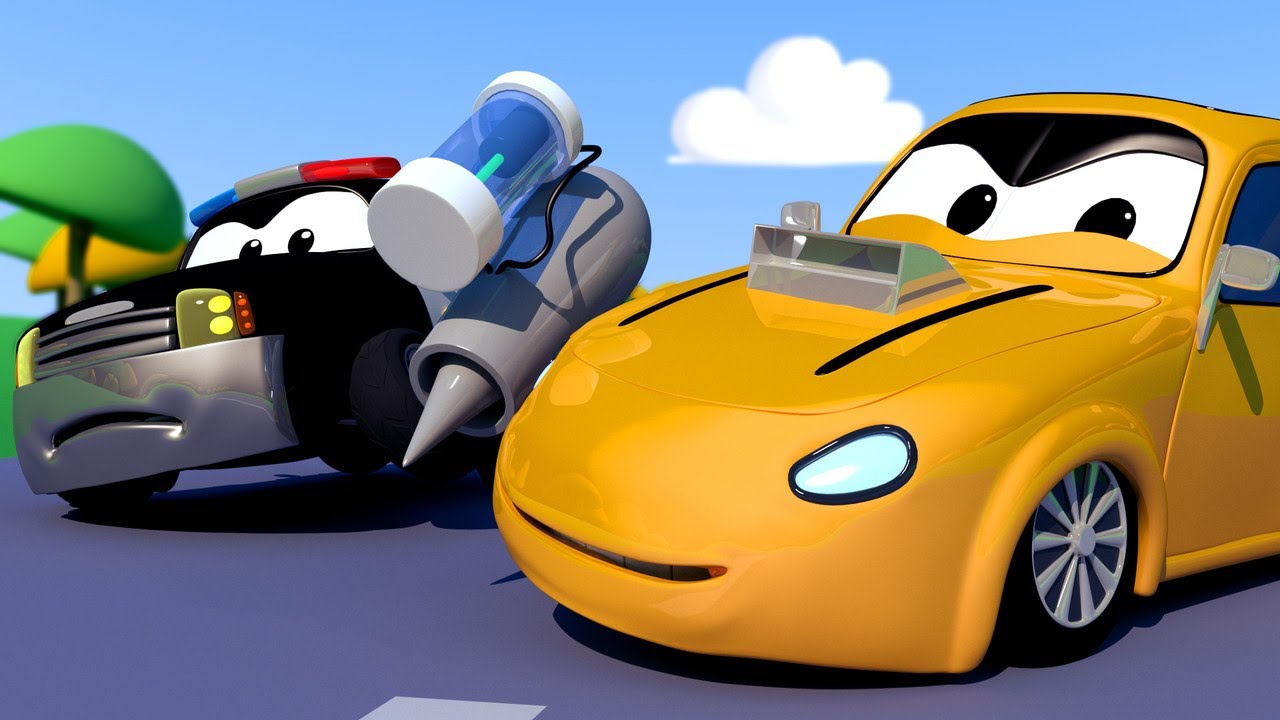 Tyler de Tyke heeft de straalmotoren gestolen  🚒 Autostad 🚓 politieauto cartoon & brandweer cartoon