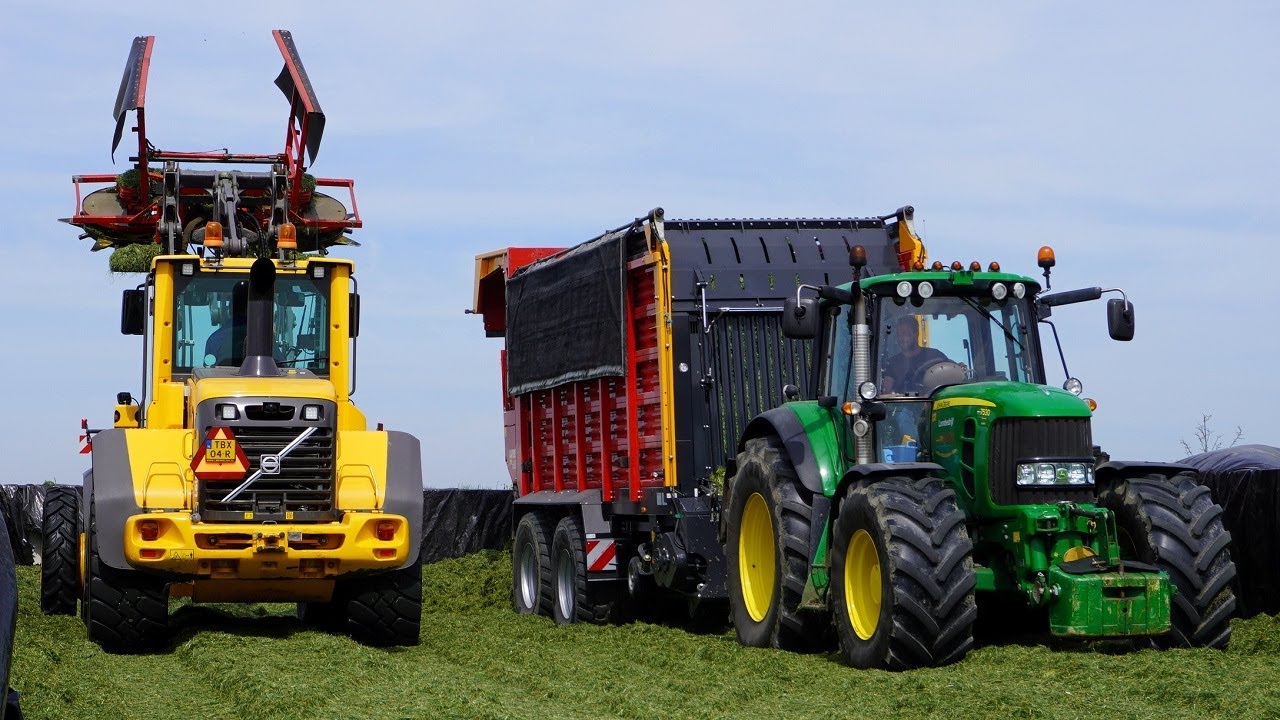 John Deere 7530 | Fendt 722 | Volvo L60F | Gras inkuilen | van de Put Oosterwolde | Grass silage