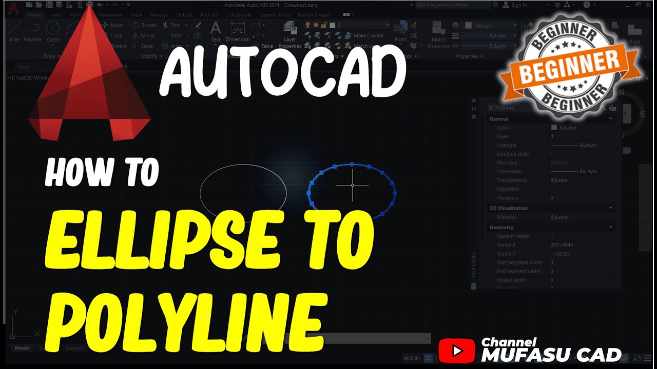 AutoCAD: как преобразовать эллипс в полилинию