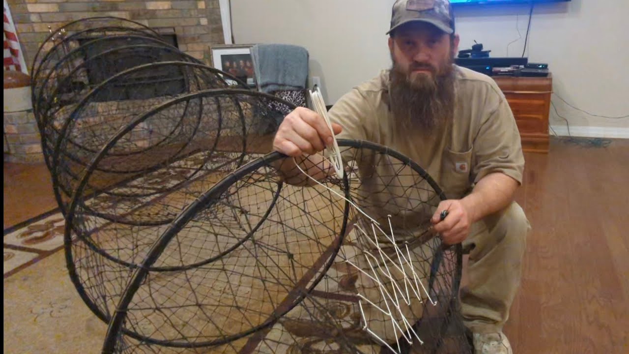 Hoop Net Repair Made Easy!!! ( How to Fix Fishing Nets)