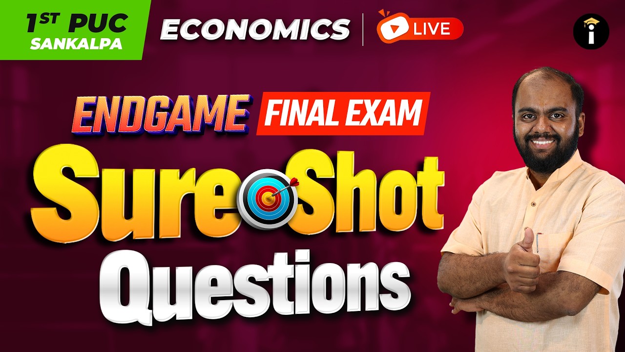 1st PUC Economics Most Expected Questions LIVE 🔥 | Endgame for Final Exam Preparation