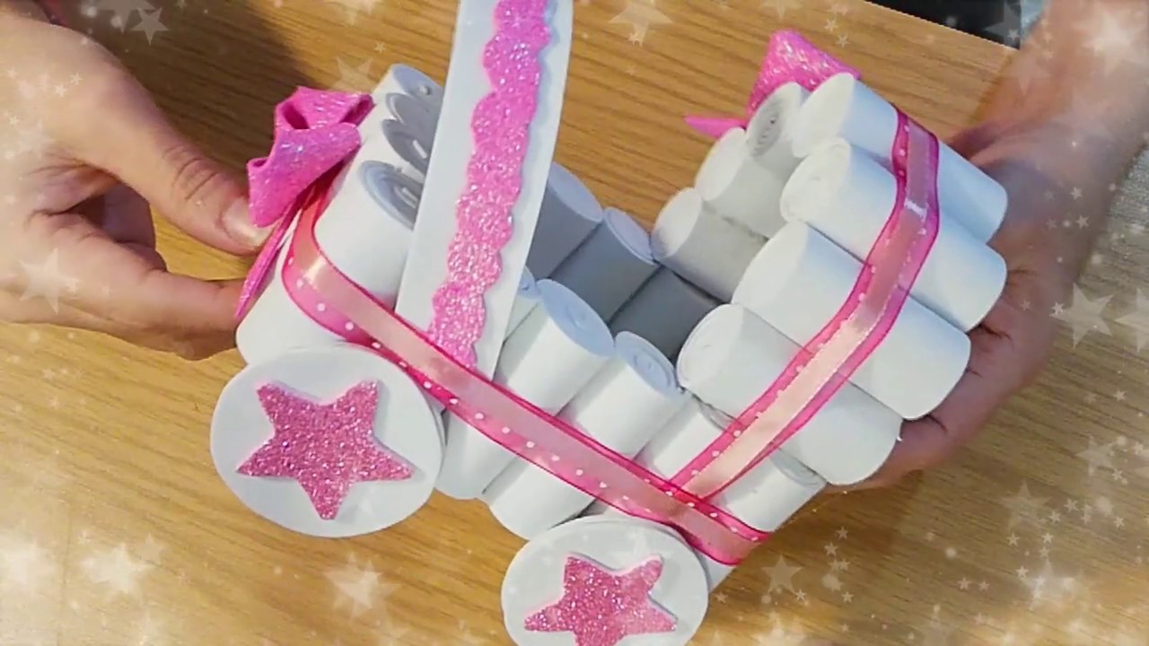 Carrinho de E.V.A Lembrancinha e Decoração Chá de Baby / Shower Baby