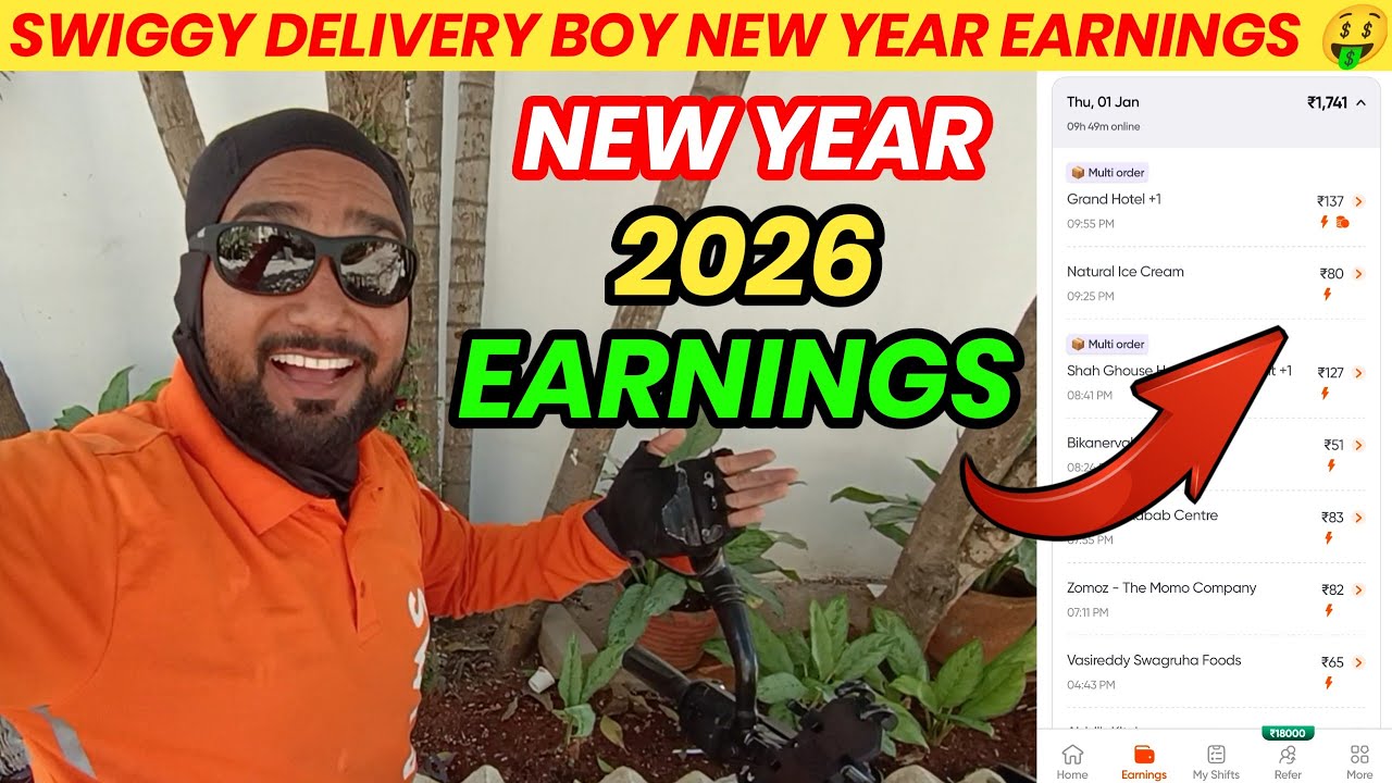 New Year Swiggy Delivery Boy Earning 🤑 Indian Rider Azaad || Delivery Boy Job 