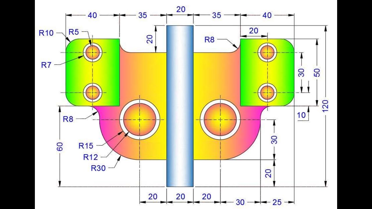 Упражнение 198 по SolidWorks 2D