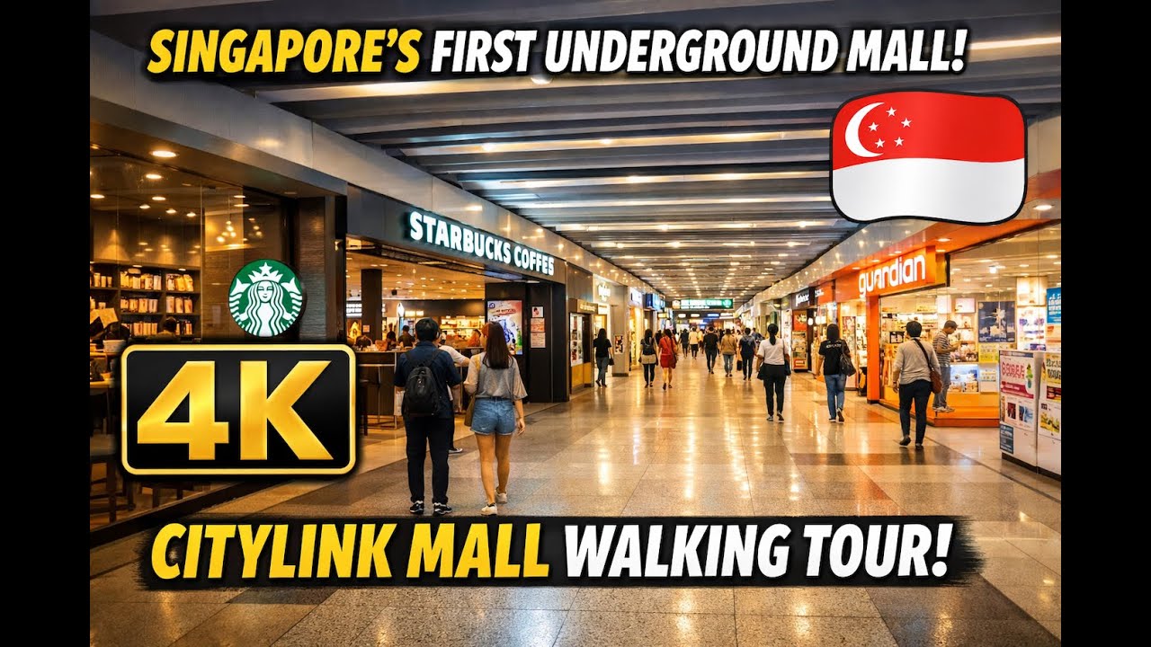 Singapore's First Underground Mall: Citylink Mall 4K Walking Tour | City Hall to Suntec City [POV]