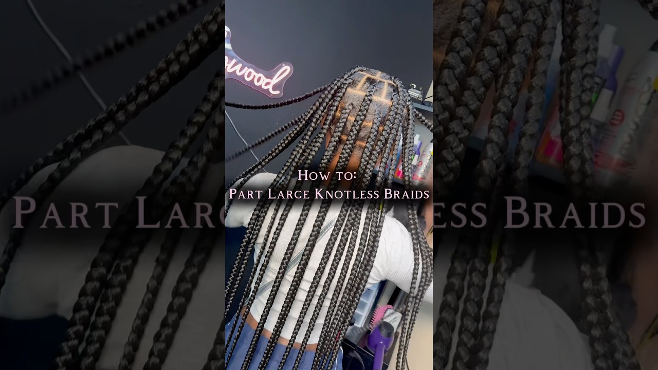 Enjoy my LARGE KNOTLESS Parting Map✨ #ytshorts #shorts #knotlessbraids  #tutorial #braids #howto