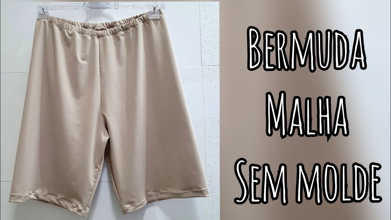Bermuda de malha lingerie máquina doméstica