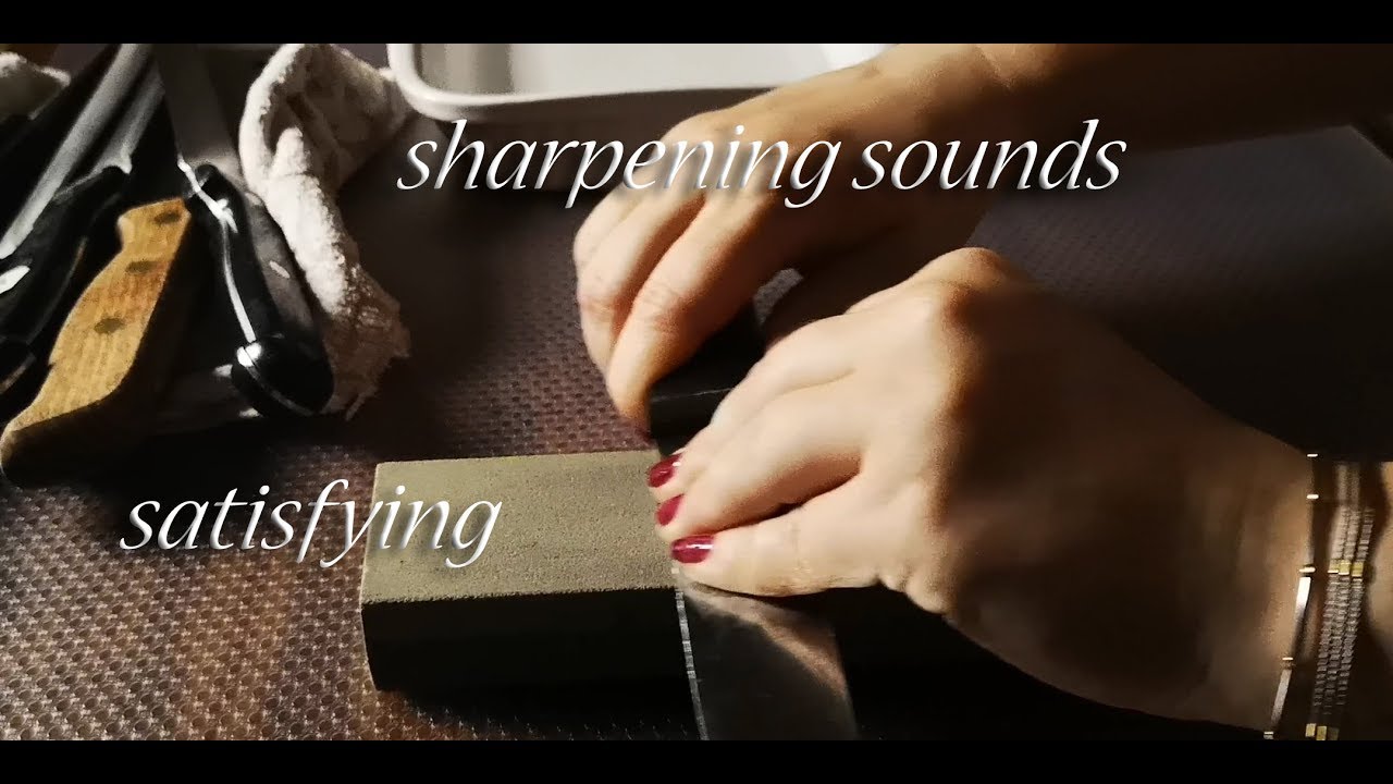 ASMR ღ 1 hour Sharpening knives § Oddly satisfying and relaxing [NO TALKING]