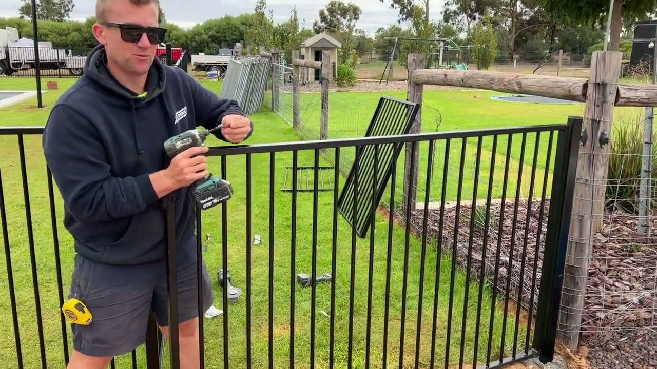 How To Install Custom Width Aluminium Gate Converters 1200mm high - Outback Fencing