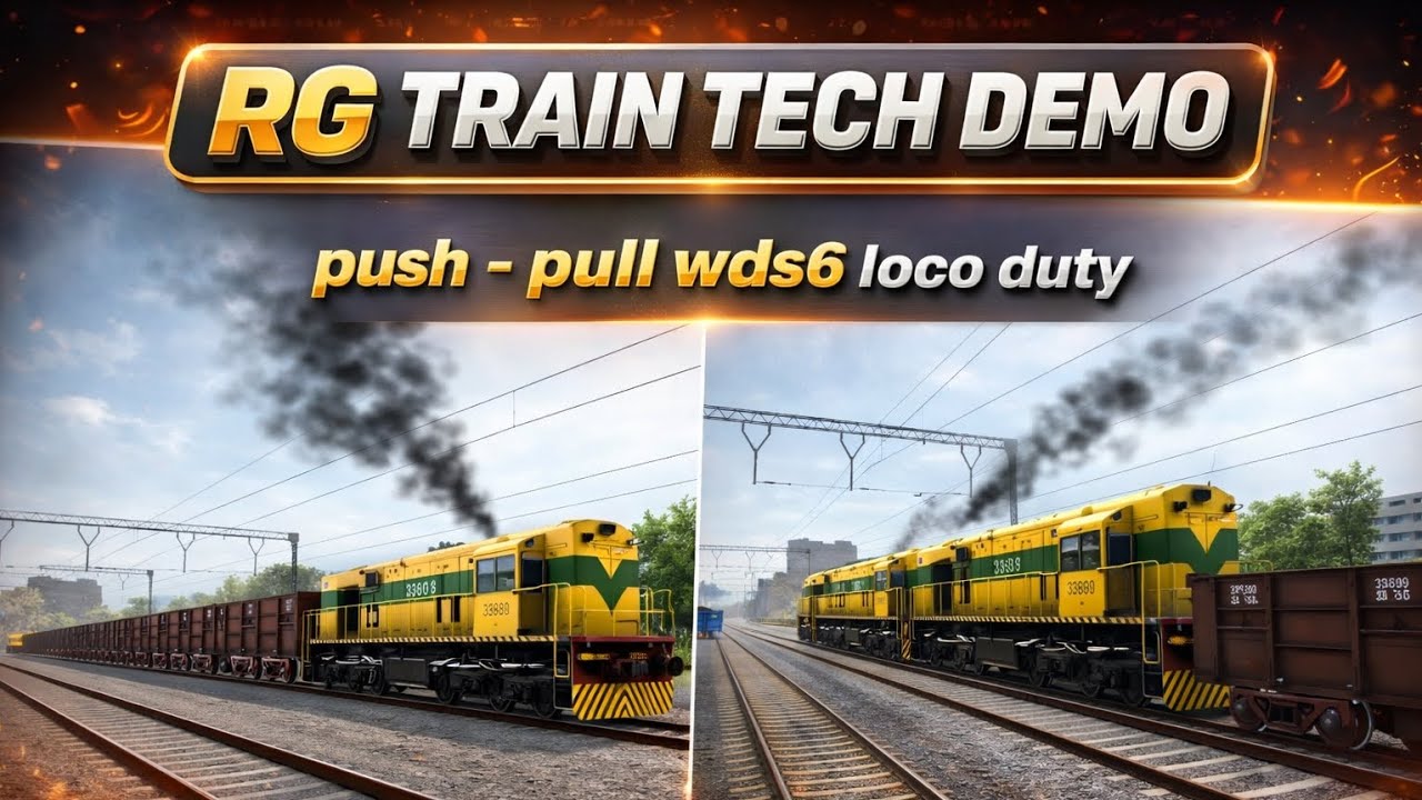 RG TRAIN TECH DEMO PUSH PULL WDS6 LOCO FREIGHT TRAIN GAMEPLAY 