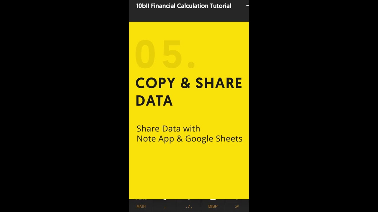 10bII Financial Calculator App - Copy & Sharing Data Tutorial