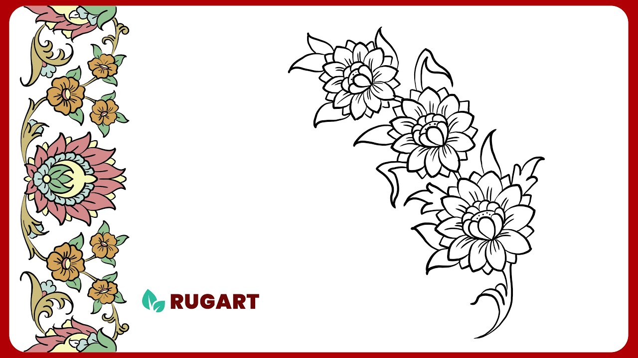 How to Draw Persian Floral Pattern | Easy Traditional Flower Design